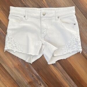 Lauren Conrad white denim with crochet shorts 6